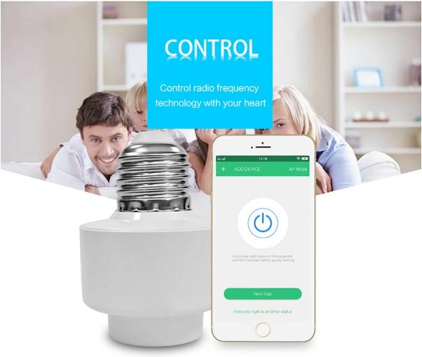 E27 Standard Wireless Wifi Remote Control Stainless Steel Light Bulb Socket